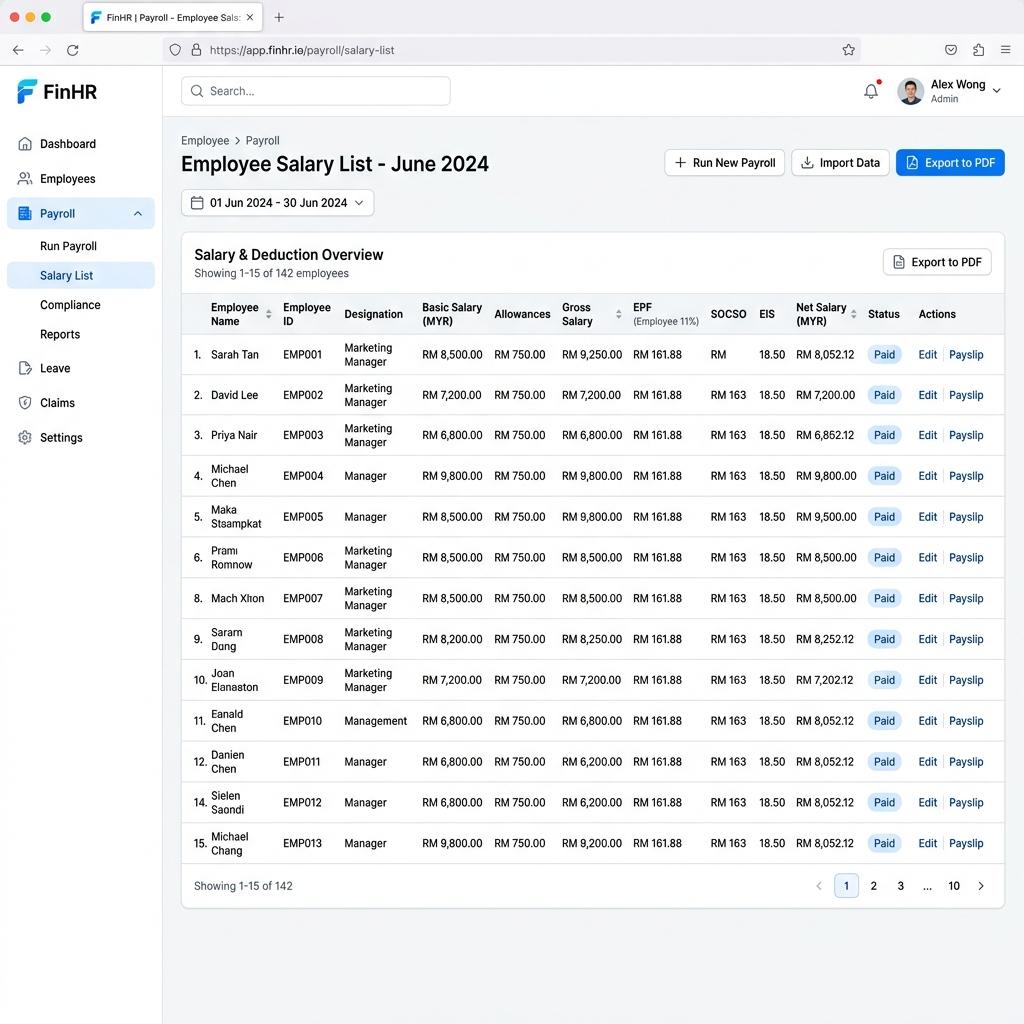 Enterprise Payroll SaaS UI